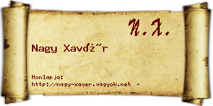 Nagy Xavér névjegykártya